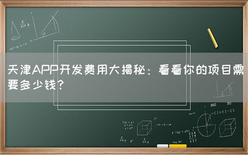 天津APP开发费用大揭秘：看看你的项目需要多少钱？