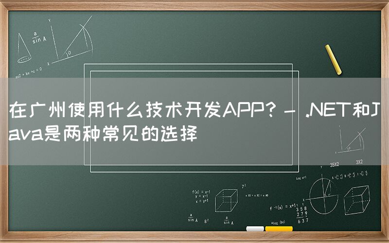 在广州使用什么技术开发APP？- .NET和Java是两种常见的选择