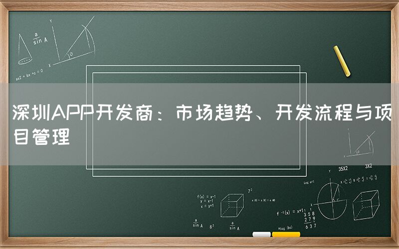 深圳APP开发商：市场趋势、开发流程与项目管理