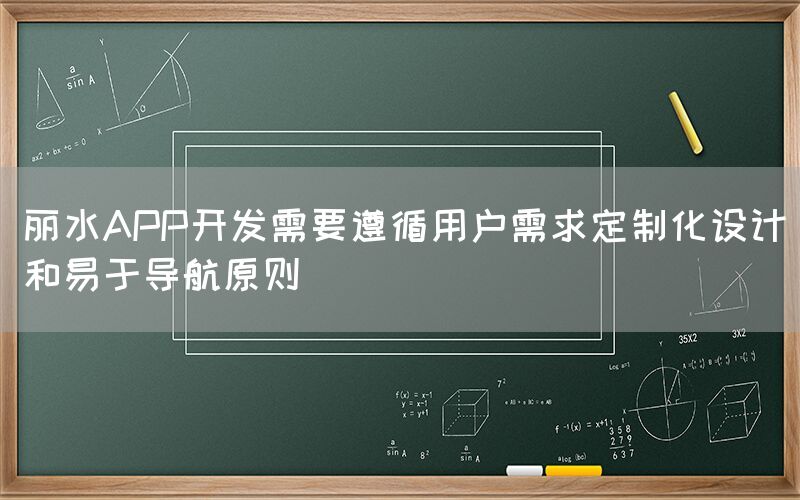 丽水APP开发需要遵循用户需求定制化设计和易于导航原则