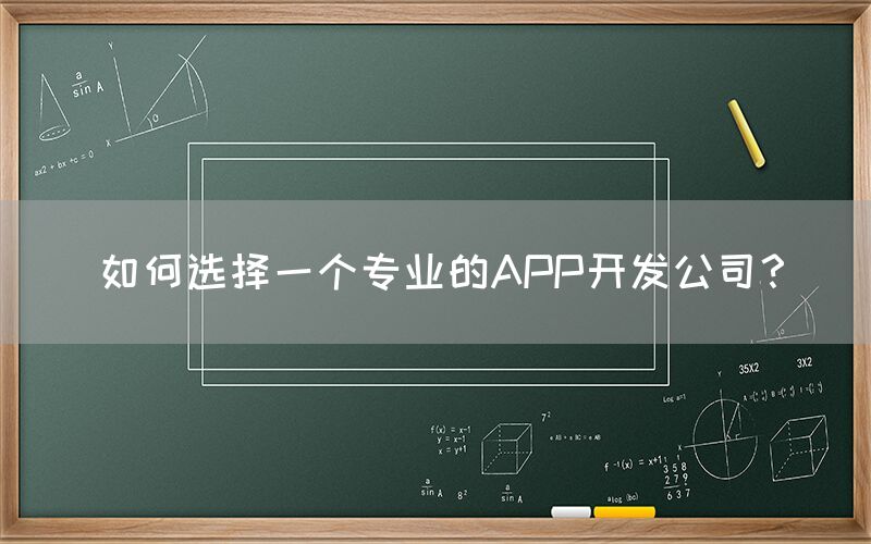 如何选择一个专业的APP开发公司？